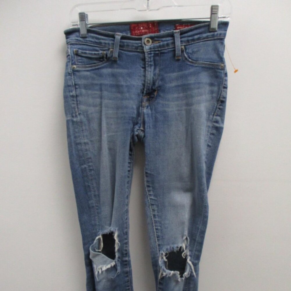 Womens VGC Lucky Brand Distressed Denim Brooklyn Legging Jeans Size 2/26